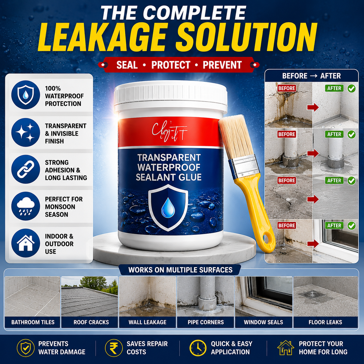 Kaviofirst Waterproof Sealant Glue | Buy 1 Get 1 FREE + Free Brush